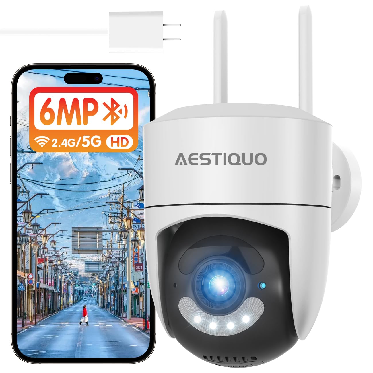 Amazon.co.jp: 【600万高画素・5G/2.4Gwifi対応】 AESTIQUO 防犯カメラ