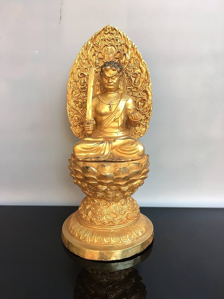 Amazon｜14インチ チベット仏教 古い青銅製 不動明王像 不動尊菩薩