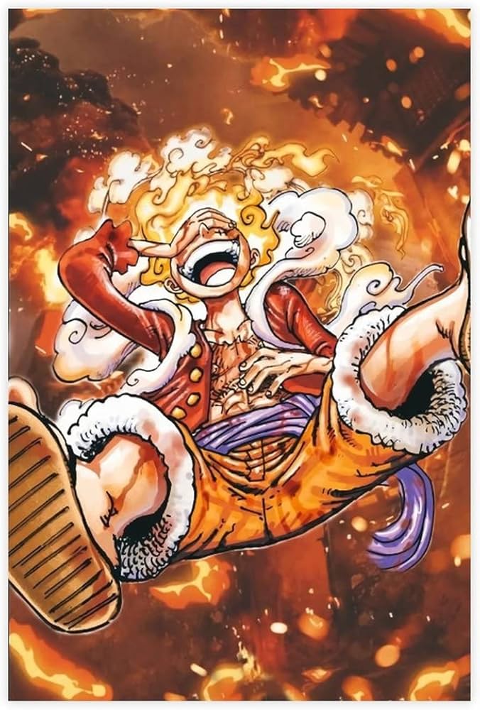 Amazon.com: 動漫Onie Piece Monkey D. Luffy Gear 5 Nika Type 海報