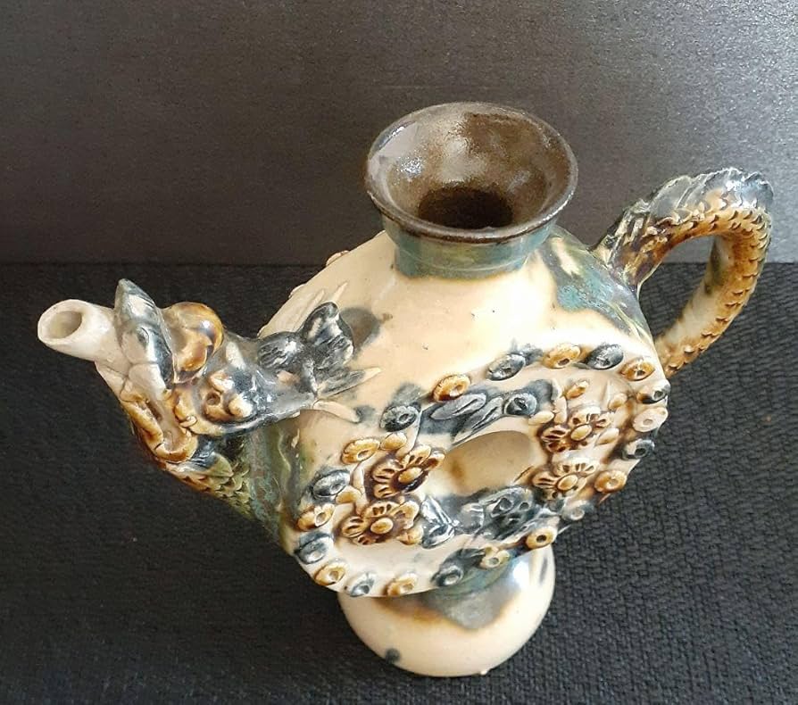 Amazon.co.jp: 沖縄 琉球陶磁器 壺屋焼 陽刻浮彫 松竹梅文様 龍口