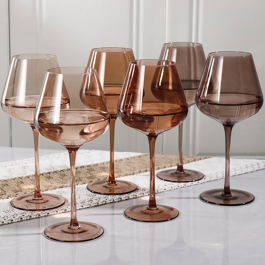 Amazon.com | Physkoa Venus Wine Glasses Set of 6-18oz Hand Blown