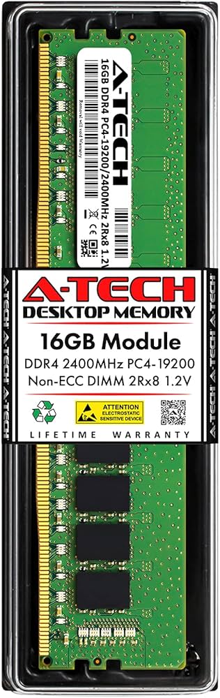 A-Tech 16GB DDR4 2400 MHz UDIMM PC4-19200 (PC4-2400T) CL17 DIMM
