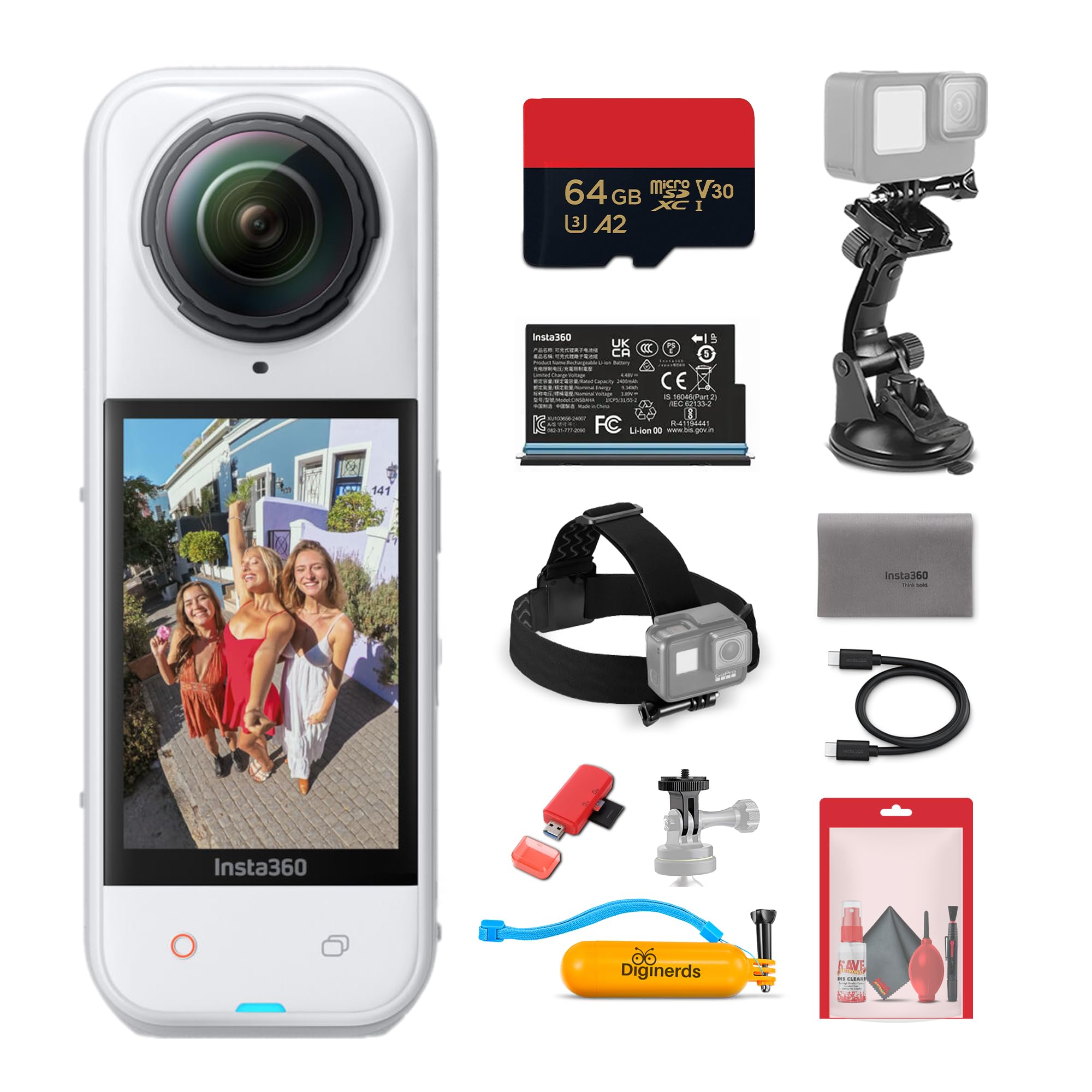 Amazon.com : Insta360 X5 8K 360 Waterproof Action Camera (White