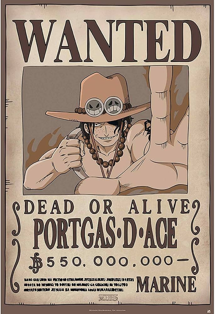 Amazon.com: ABYstyle - ONE PIECE - Poster - Wanted Ace (91.5x61