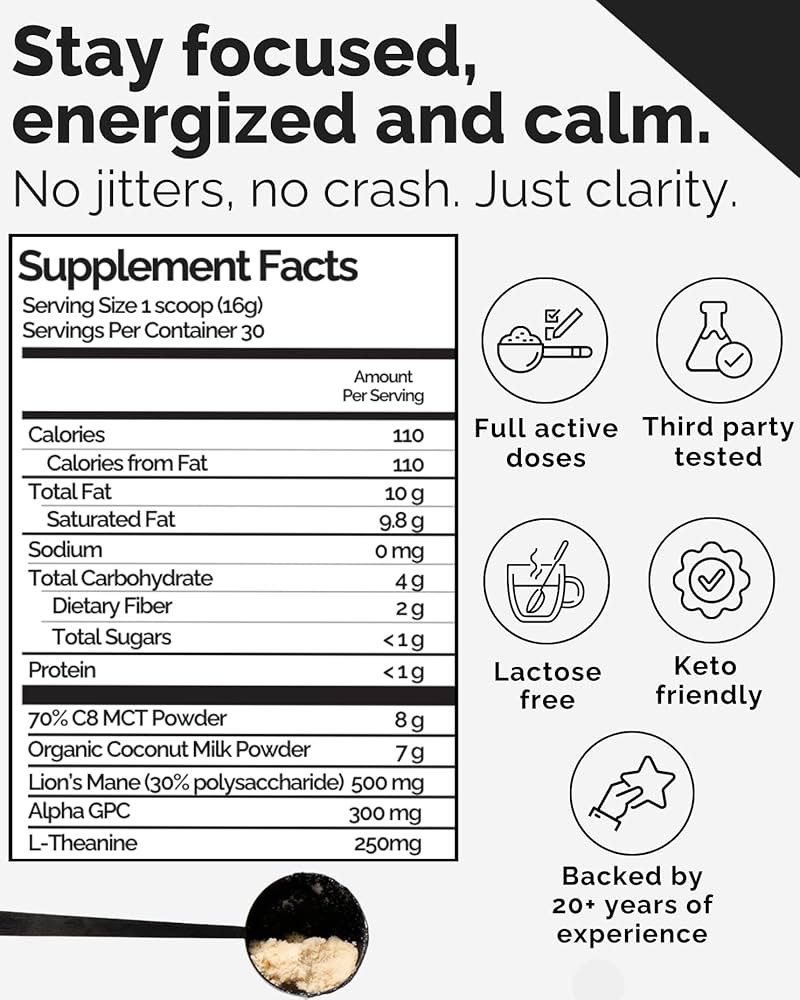 Amazon.com : Keto Brainz C8MCT Based Nootropic - with 500mg Lion's