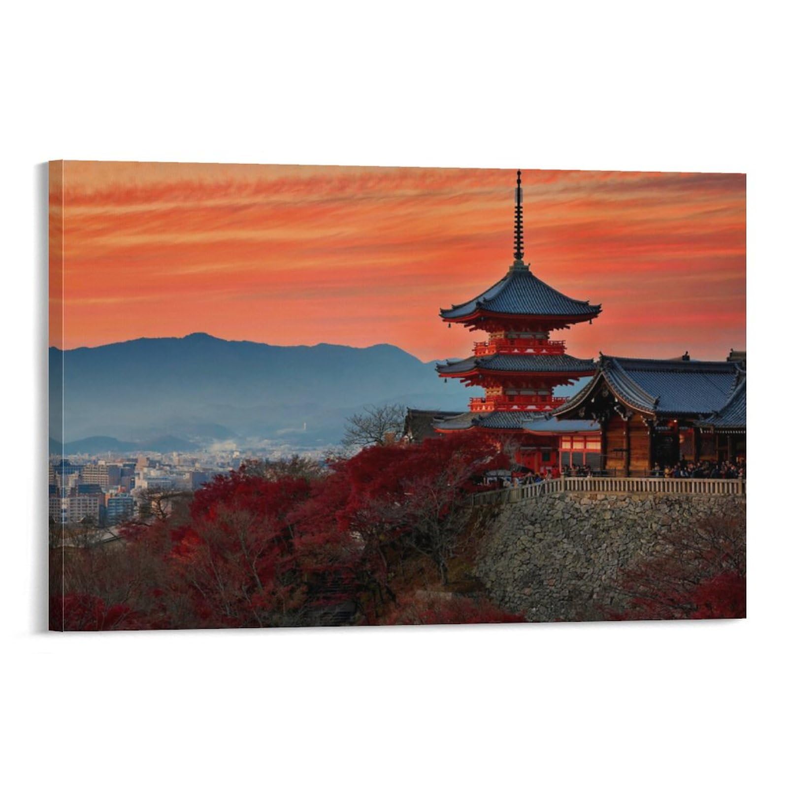 Amazon.co.jp: 絵画 五重塔インテリア 絵画 カラフルな空美しい景色