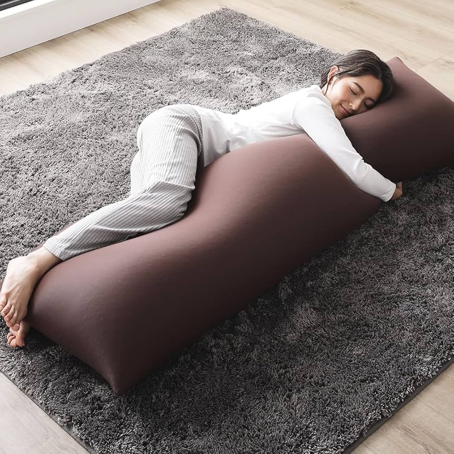 Amazon.co.jp: ビーズクッション 特大 抱き枕 ブラウン 150cm×45cm