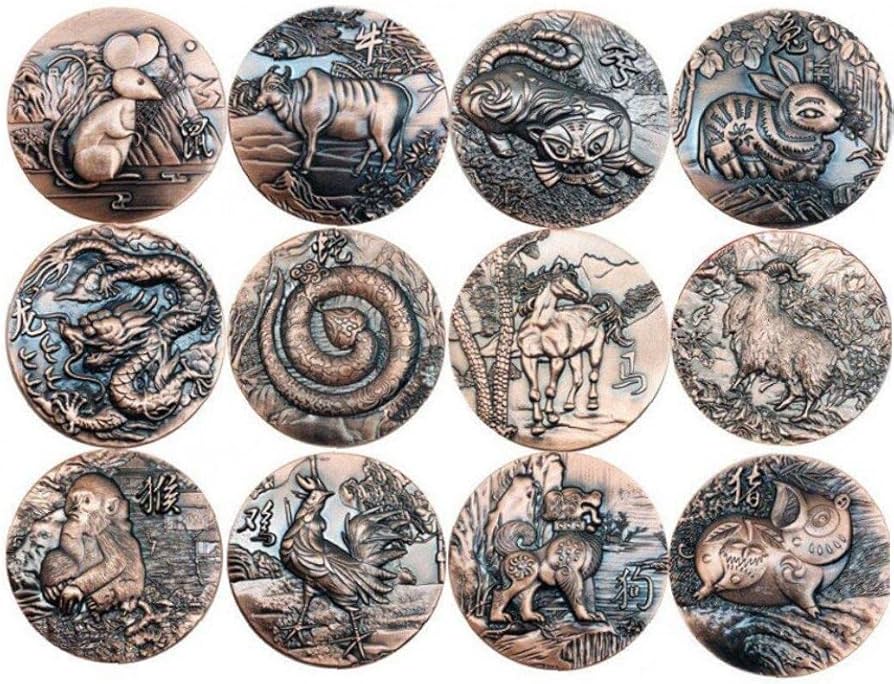 Amazon.co.jp: 十二支 記念硬貨 記念コイン 中国伝統文化 ラッキー