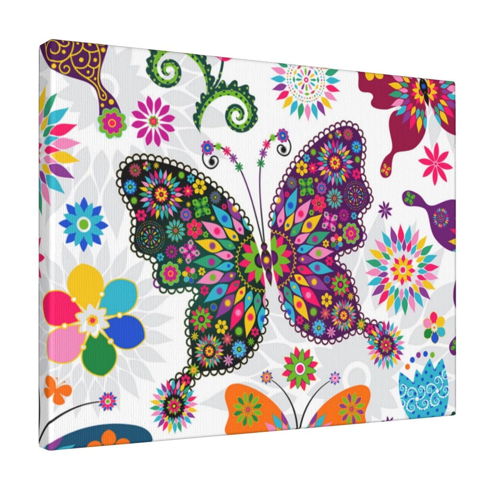 Amazon.co.jp: アートパネル 壁掛け おしゃれ 蝶 蝶々 ちょうちょ 花柄