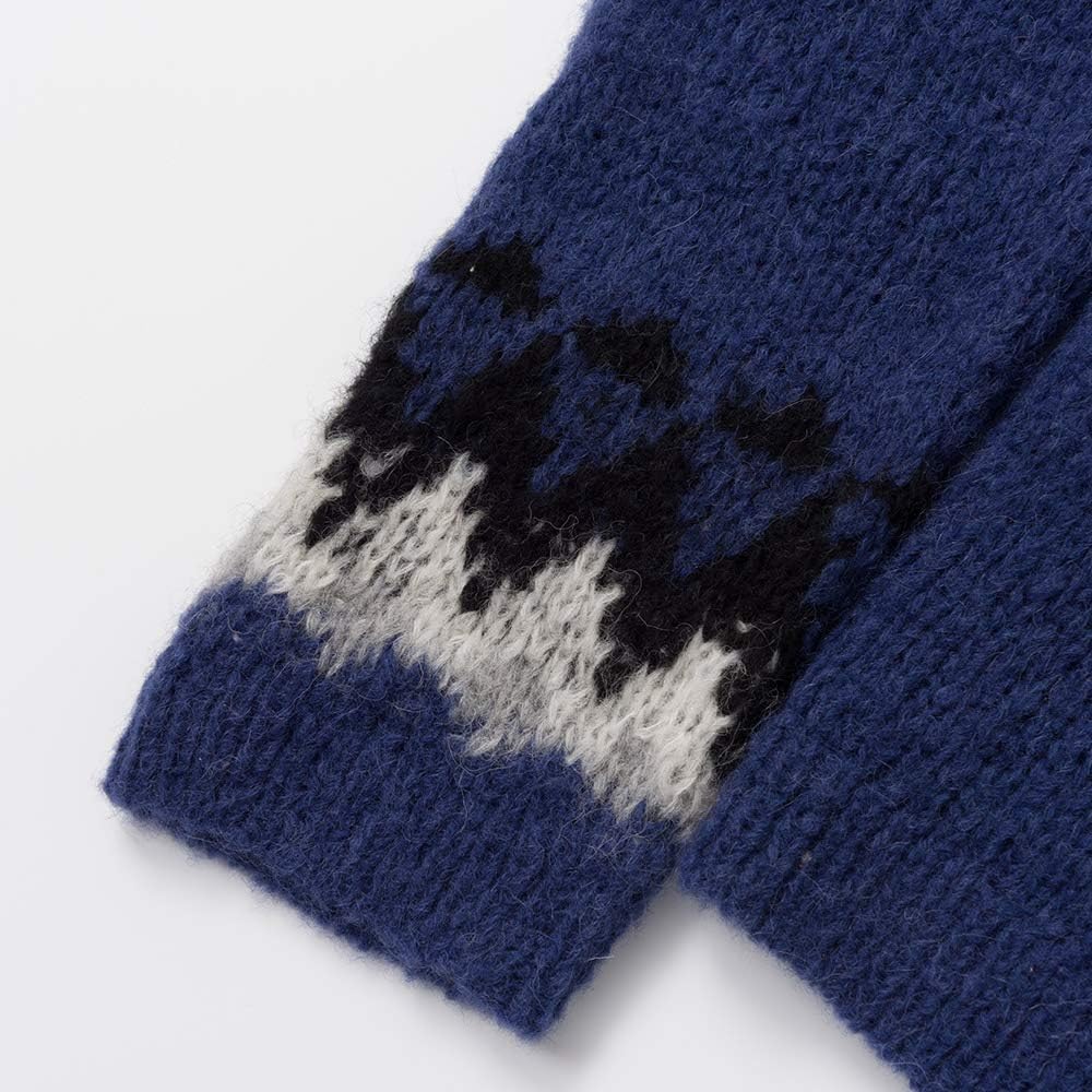 Amazon | ペルー製 アルパカ混 ノルディック セーター ニット 求心編み