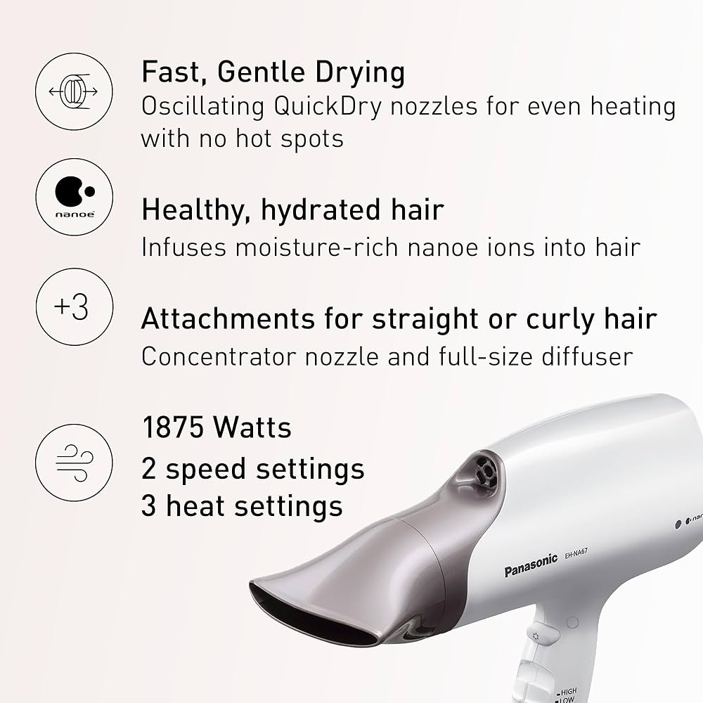 Amazon.com : Panasonic Nanoe Salon Hair Dryer with Oscillating