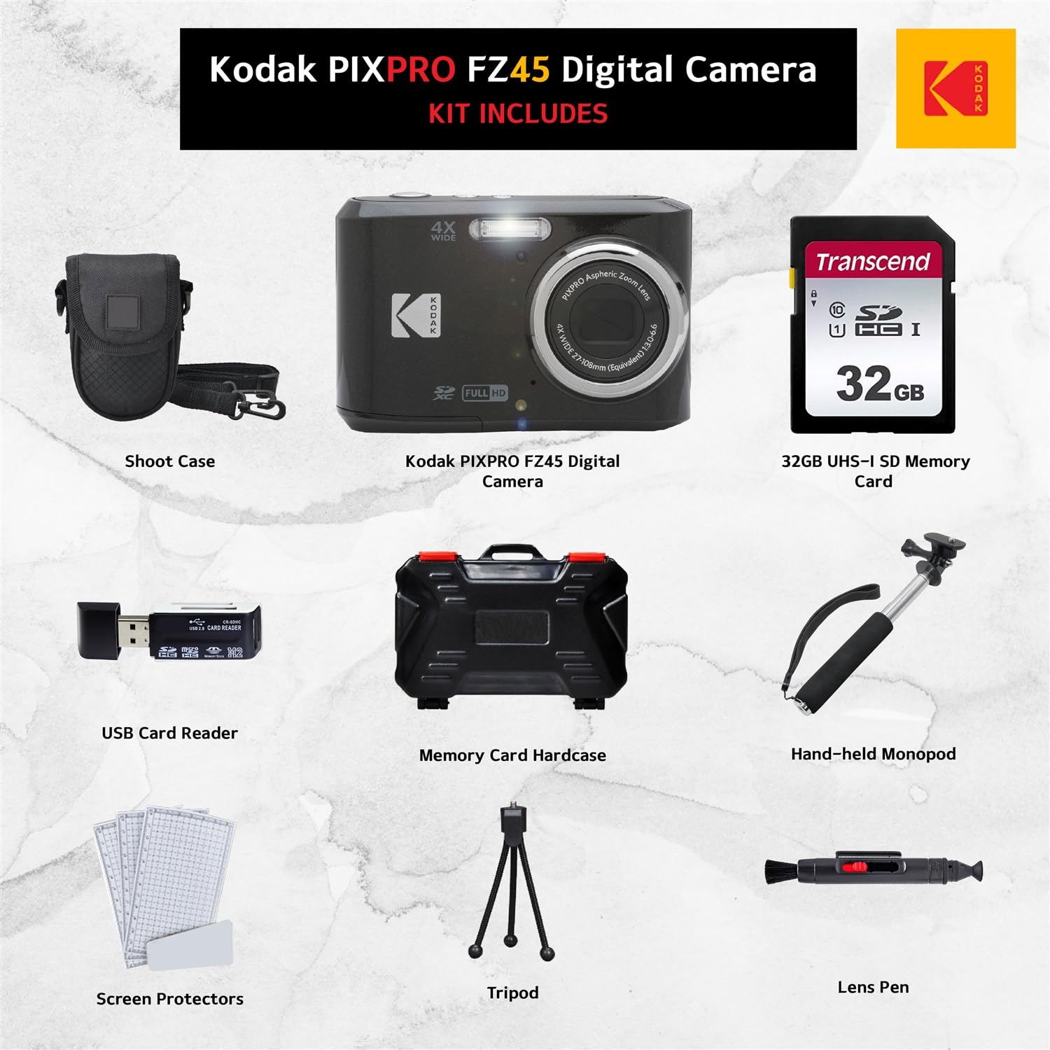 Amazon | Kodak (コダック) PIXPRO FZ45 デジタルカメラ 32GB メモリー