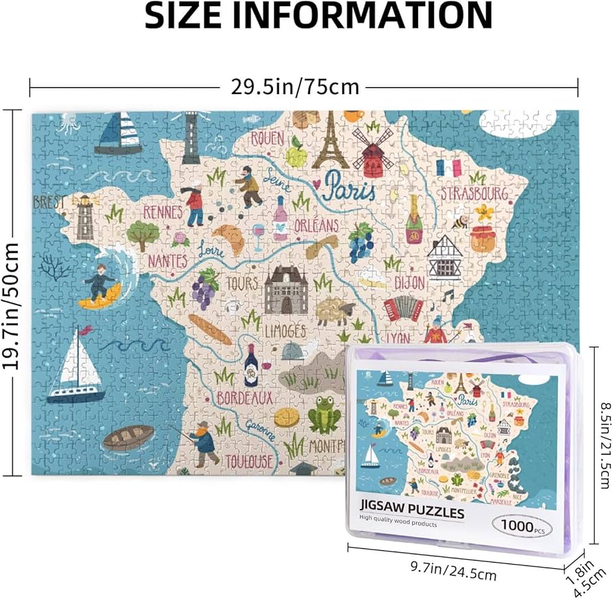 Amazon.co.jp: フランス 地図 マップ ジグソーパズル 1000ピース