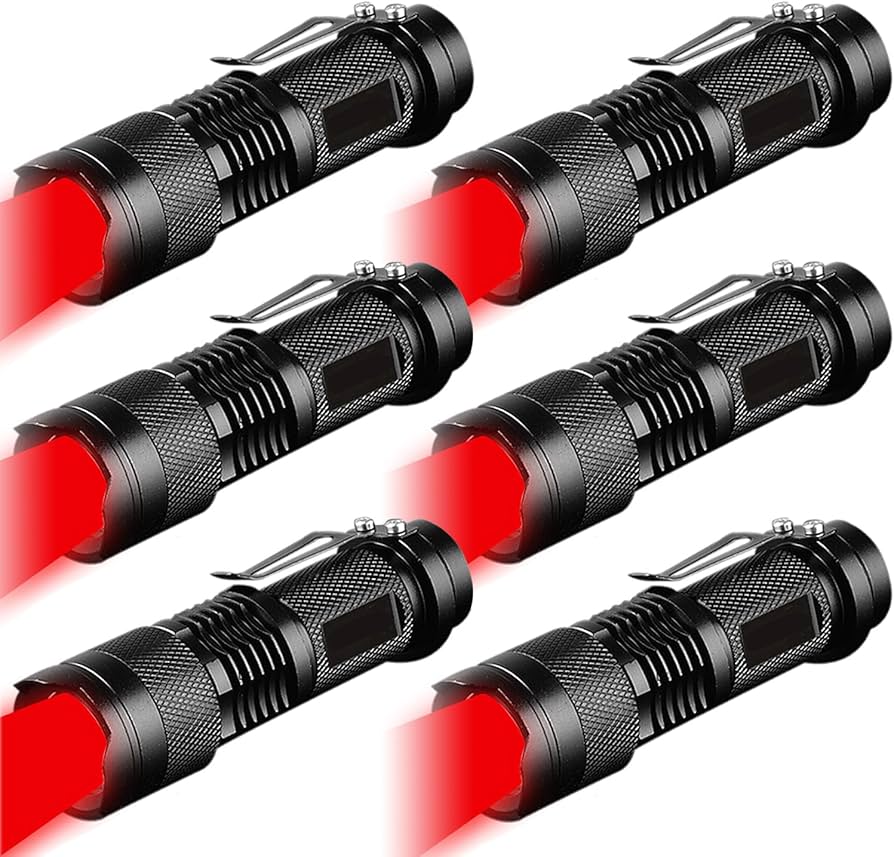 Amazon.co.jp: MVIOCS 赤色LED懐中電灯 高ルーメン、超高輝度赤色懐中