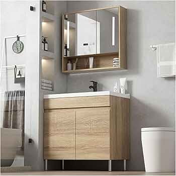 Amazon.co.jp: Vzxdzn 洗面台 洗面化粧台 収納 ミラーキャビネット