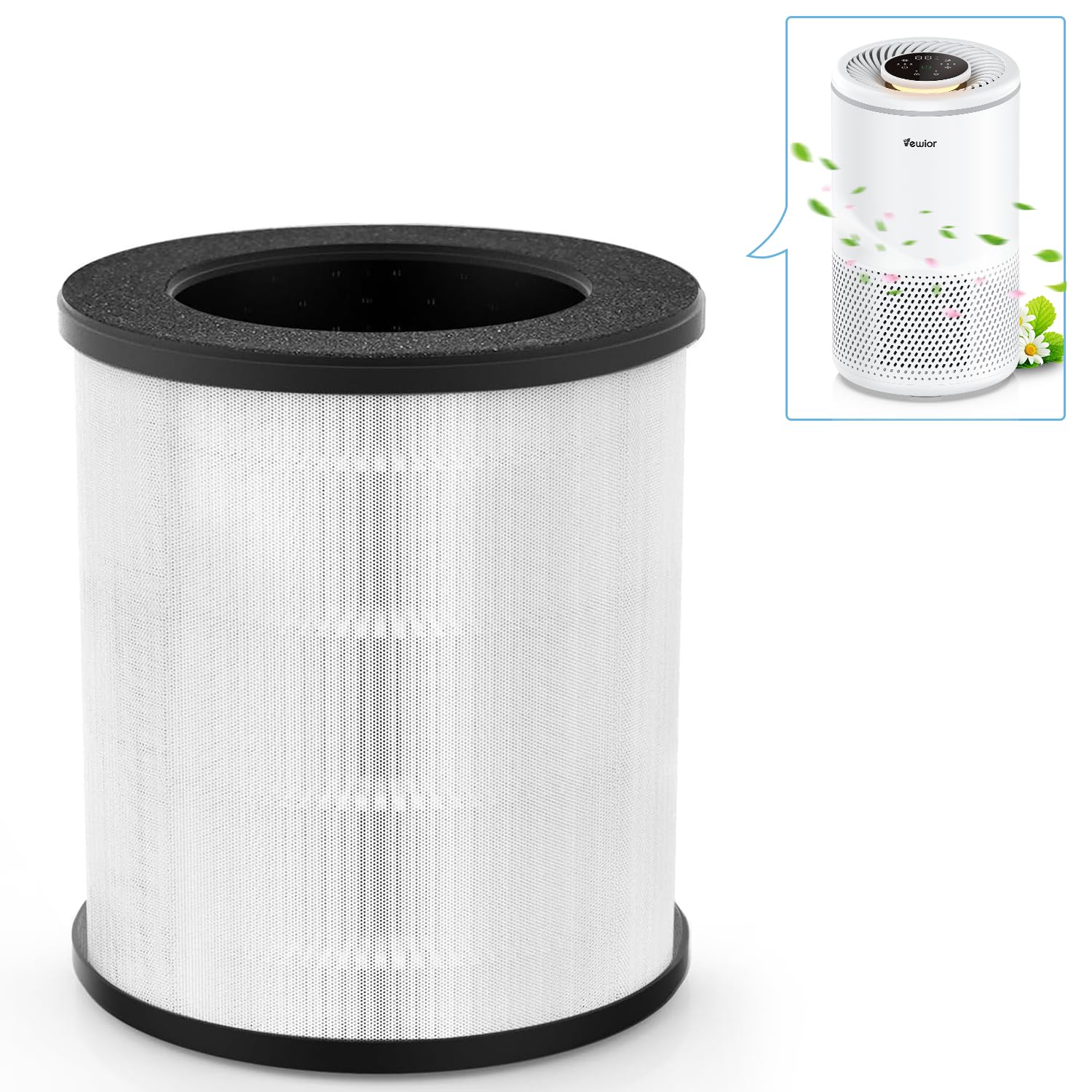 Amazon.co.jp: 空気清浄機フィルター【純正品】 VEWIOR H13 True HEPA