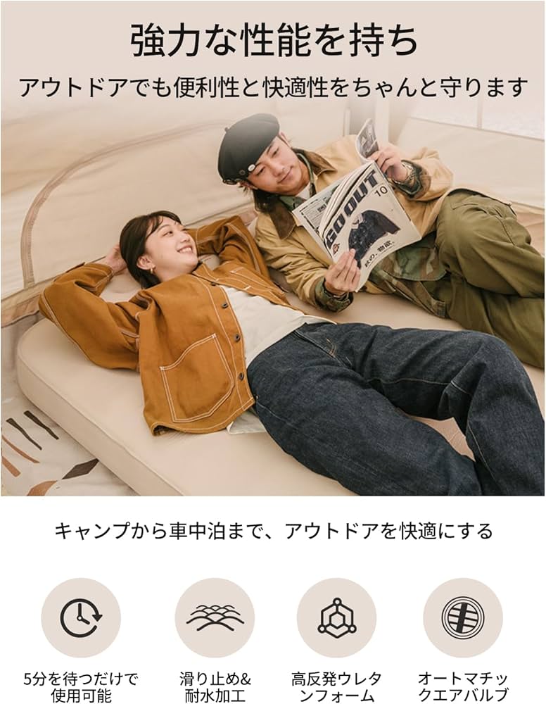 Amazon.co.jp: WINSOON インフレーターマット 厚手10cm ダブル