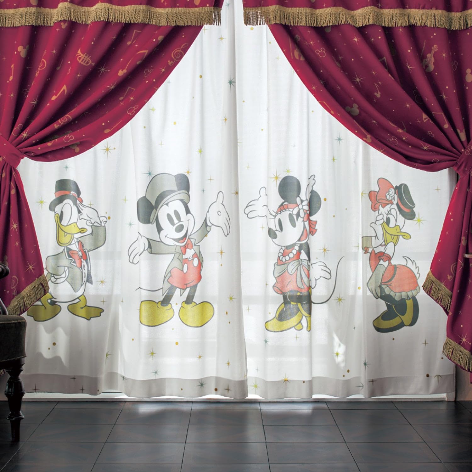 Amazon｜[ベルメゾン] ディズニー カーテン 遮光 遮熱 緞帳のような