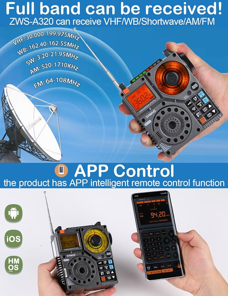 Amazon.com: ZHIWHIS Shortwave Radio with Bluetooth and APP Control