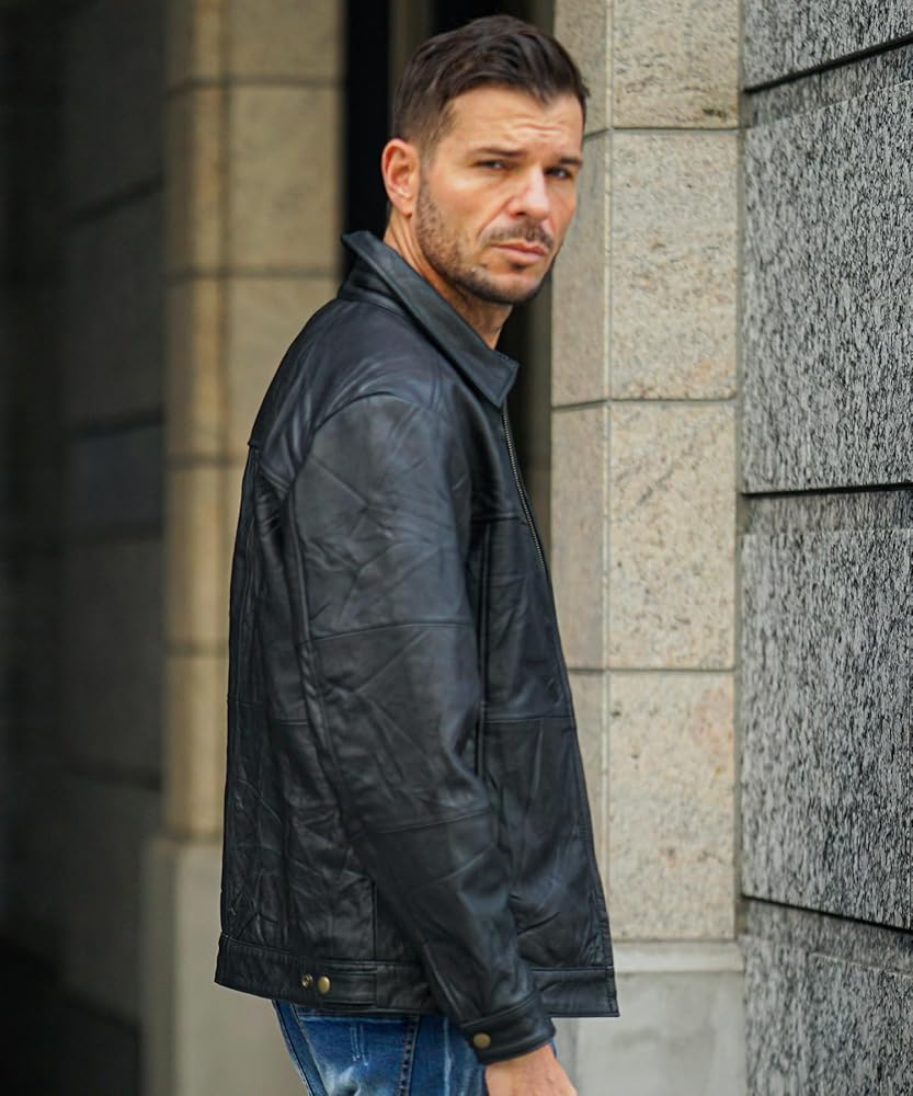 Amazon | 【本革】レザージャケット ライダースジャケット メンズ 革