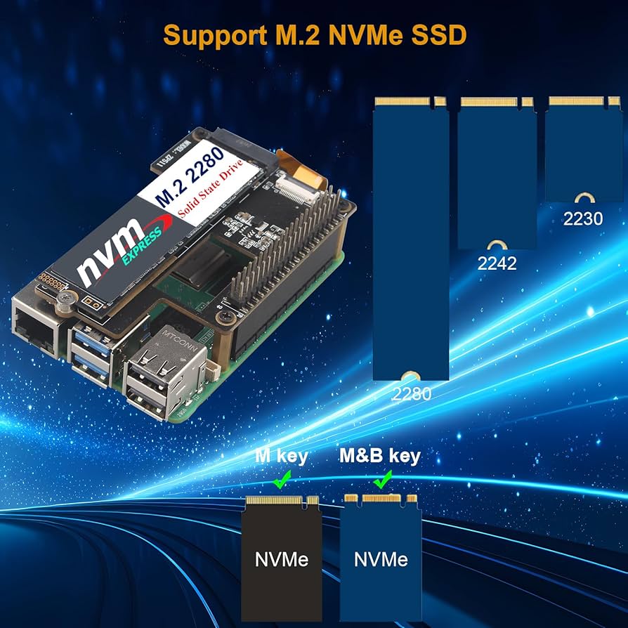 Amazon.com: ZDE ZP511 PCIe to M.2 Key M NVMe HAT SSD Hard Drive