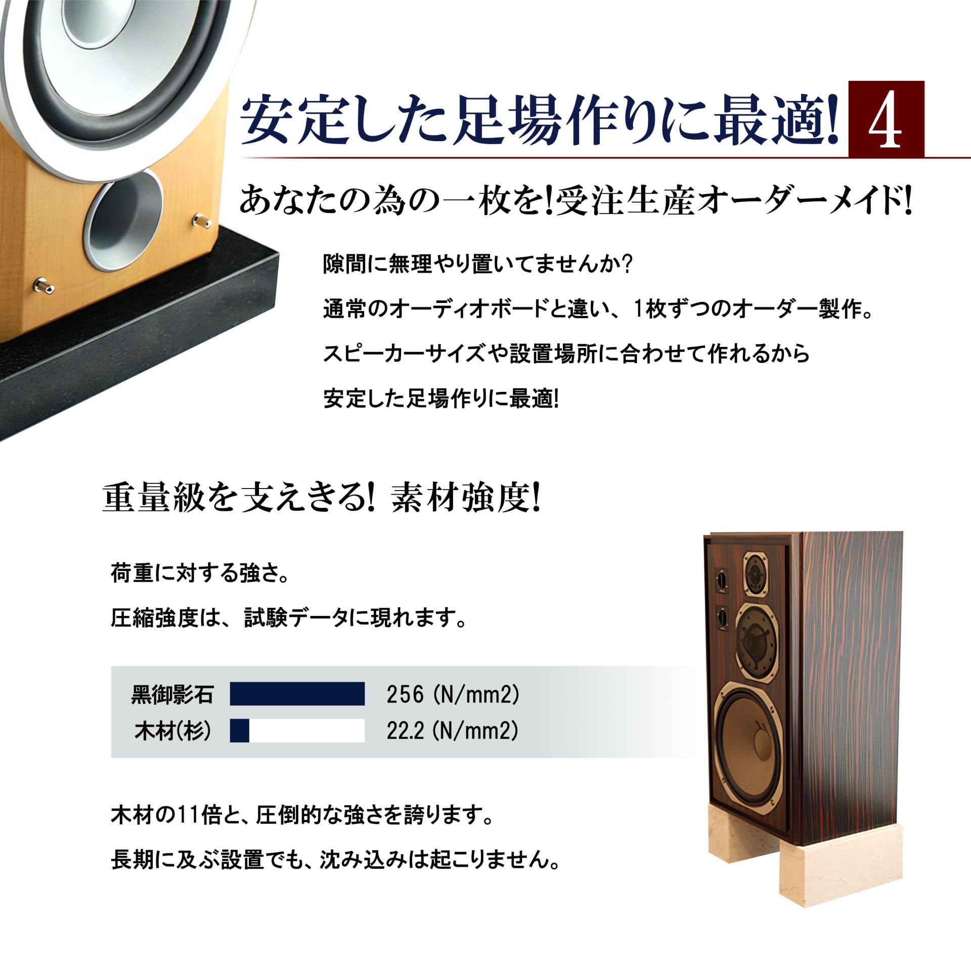 Amazon | オーディオボード 天然黒御影石 （山西黒） 厚み約30mm 400