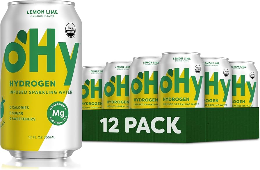 Amazon.com: oHy Lemon Lime Sparkling Water, Hydrogen Infused, USDA