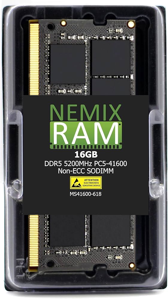NEMIX RAM 16GB (1X16GB) DDR5 5200MHz PC5-41600 1Rx8 1.1V CL44 262