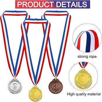 Amazon | 数字メダル ゴールドシルバーブロンズ賞メダル リボン付き