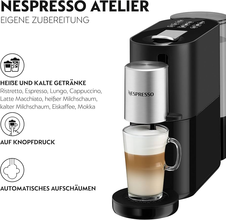 Krups XN8908 Nespresso Atelier Coffee Capsule Machine | Milk