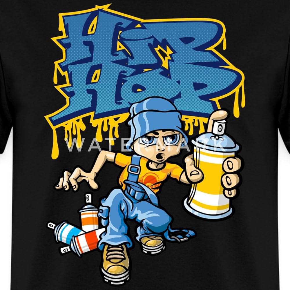 Spreadshirt Hip Hop Graffiti B-Boy Men's T-Shirt, S, Black