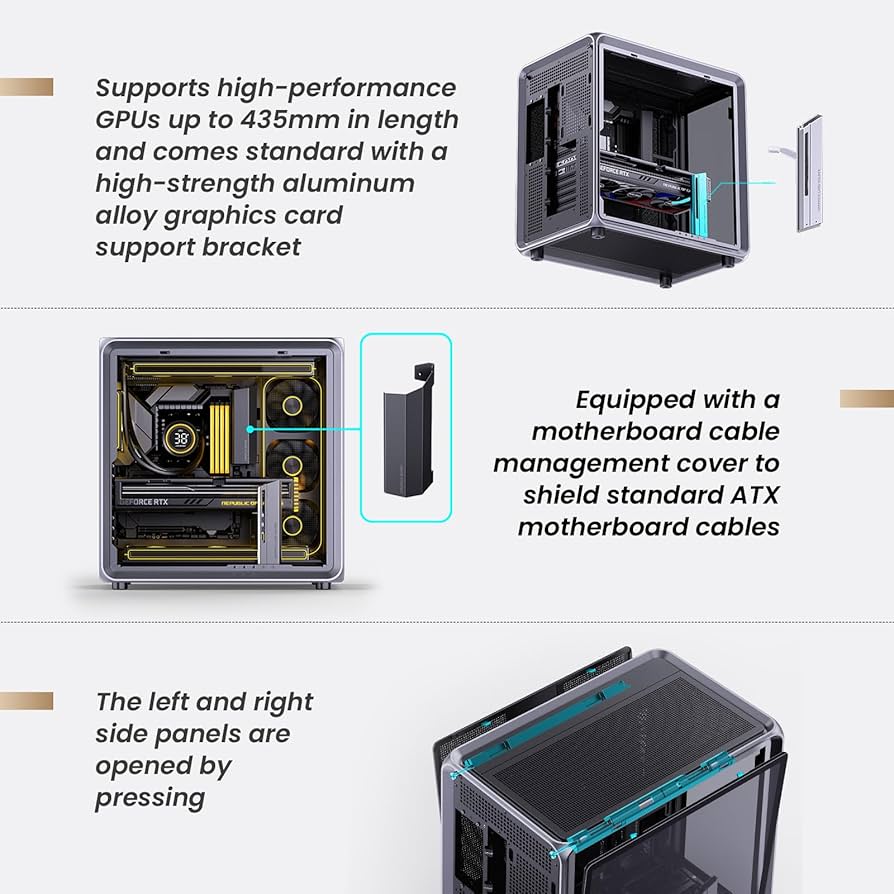 Amazon.co.jp: JONSBO BO400 グレー ATX PCケース、ミッドタワー