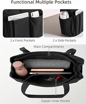 Canvas Tote Bags for Women, Nicav Large Utility Tote Bags with