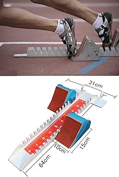 Amazon | スターティングブロック 陸上競技 短距離 64*31*13cmスター