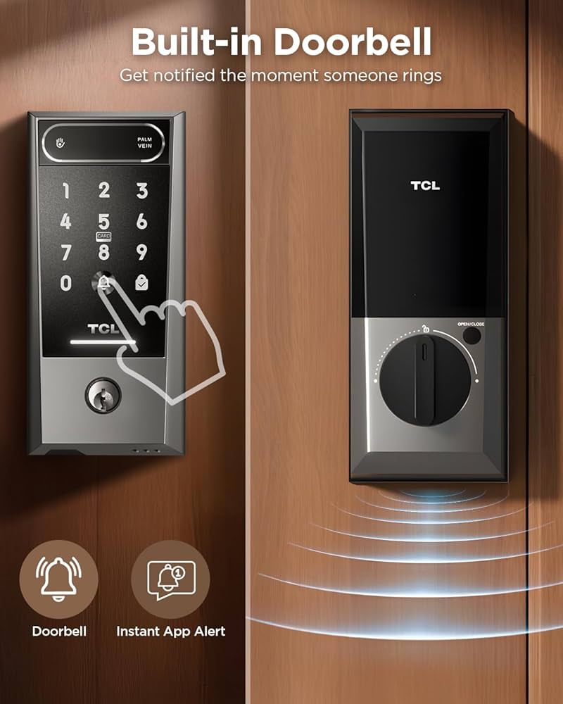 TCL D2 Pro Smart Lock with Palm Vein Recognition, Keyless Entry