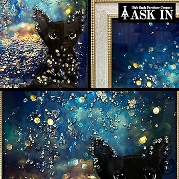 Amazon.co.jp: クリスタルアート おしゃれ 35x45cm アート 水晶絵 猫