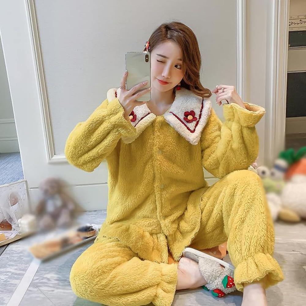 Amazon | [Yj6x] ルームウェア レディース 長袖 おしゃれ 上下セット