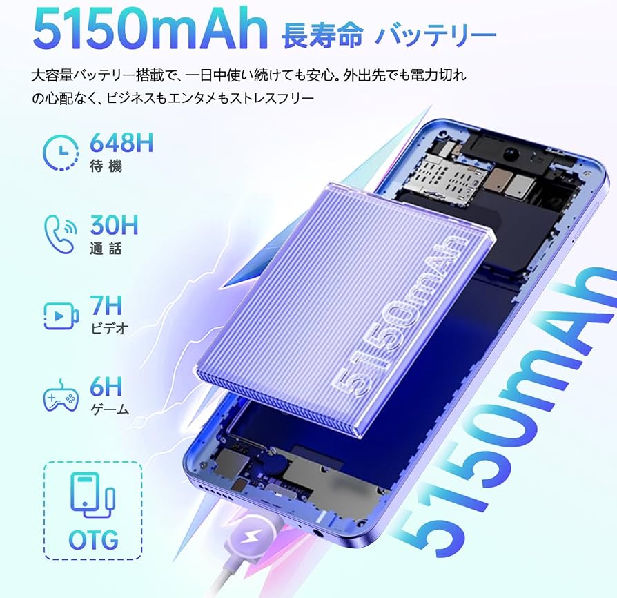 Amazon | [Android 15] OUKITEL C65 SIMフリー スマホ 本体 16GB RAM+