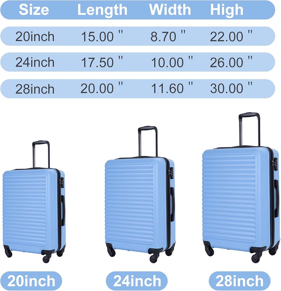 Amazon.com | Amalodie Luggage Sets,3 Piece Suitcases Set,Hard