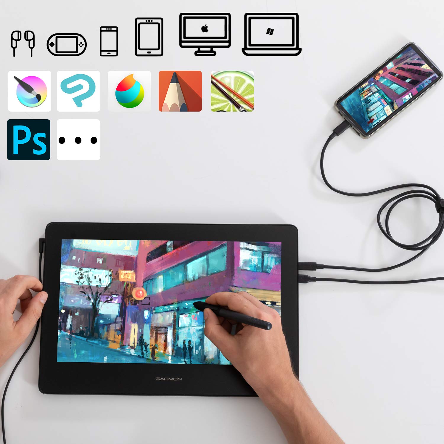 Amazon | GAOMON PD 1320 13.3インチ グラフィック描画モニター