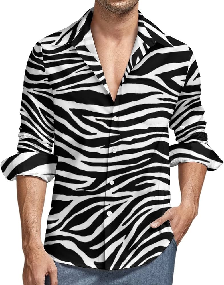 Amazon.co.jp: シャツ メンズ ストライプ ゼブラ柄 長袖 Tシャツ