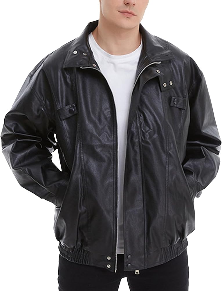 Men Classic Aviator Flight Jacket Casual Leather Bomber Jackets