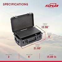 Amazon.co.jp: SKB iSeries 2U 浅型フライラック 防水ポリプロピレン