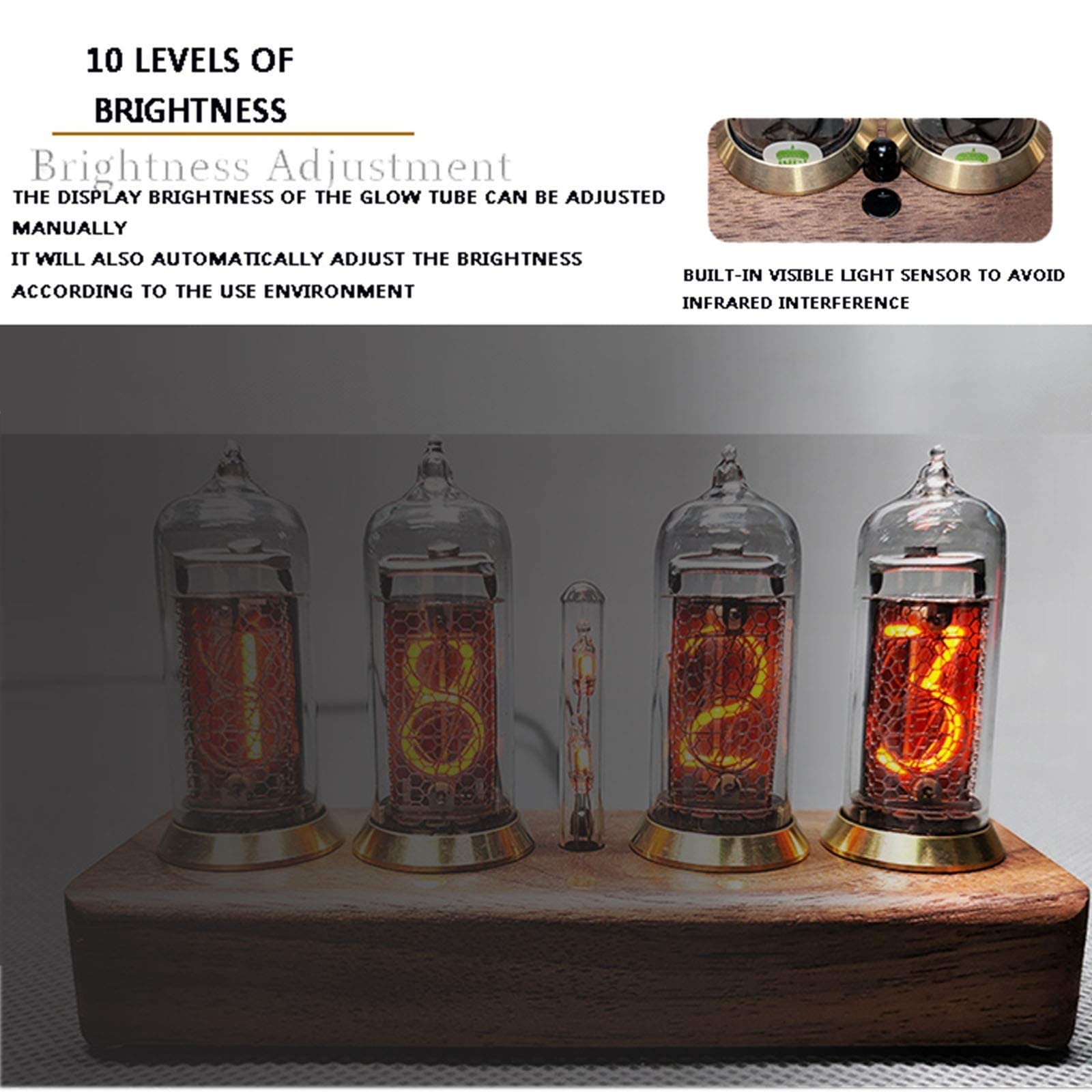 Amazon.co.jp: ニキシー管デジタル時計、IN-14ニキシー管、DIY