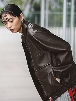 Amazon.co.jp: [レイビームス] ブルゾン フェイクレザー フライト