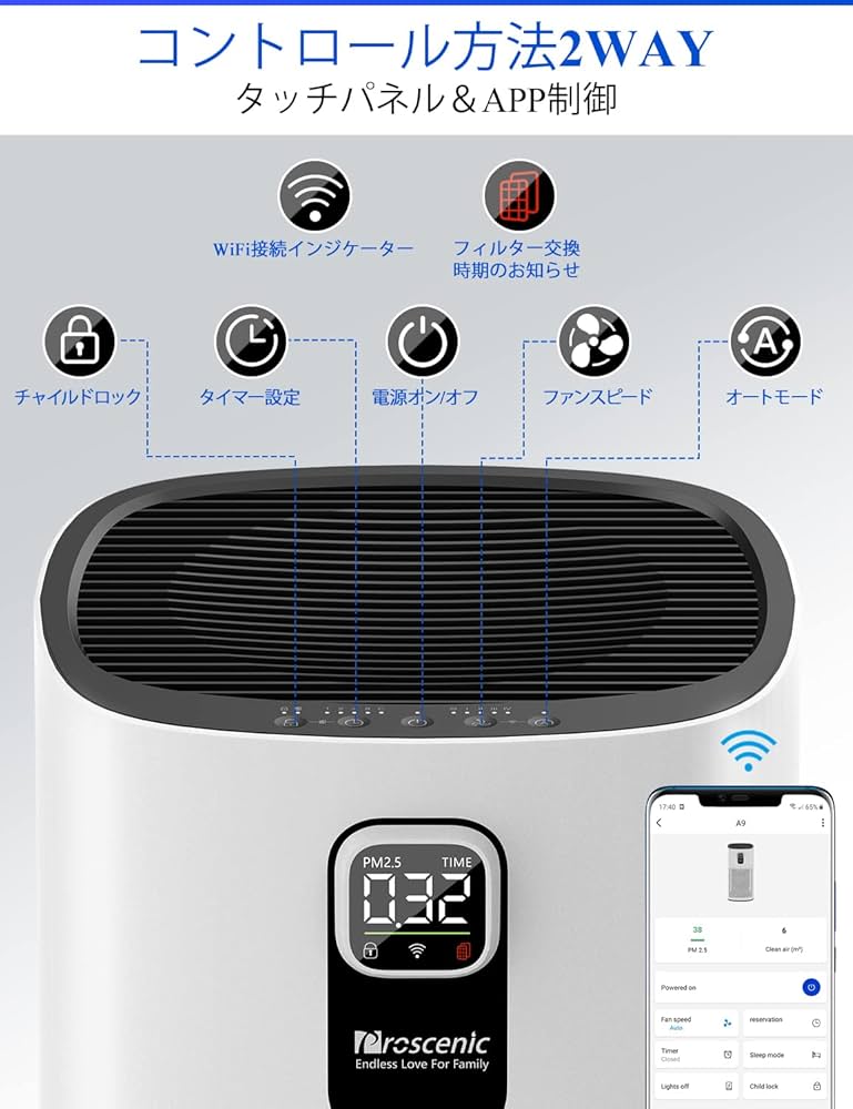 Amazon.co.jp: Proscenic (プロセニック）A9空気清浄機 アプリ操作