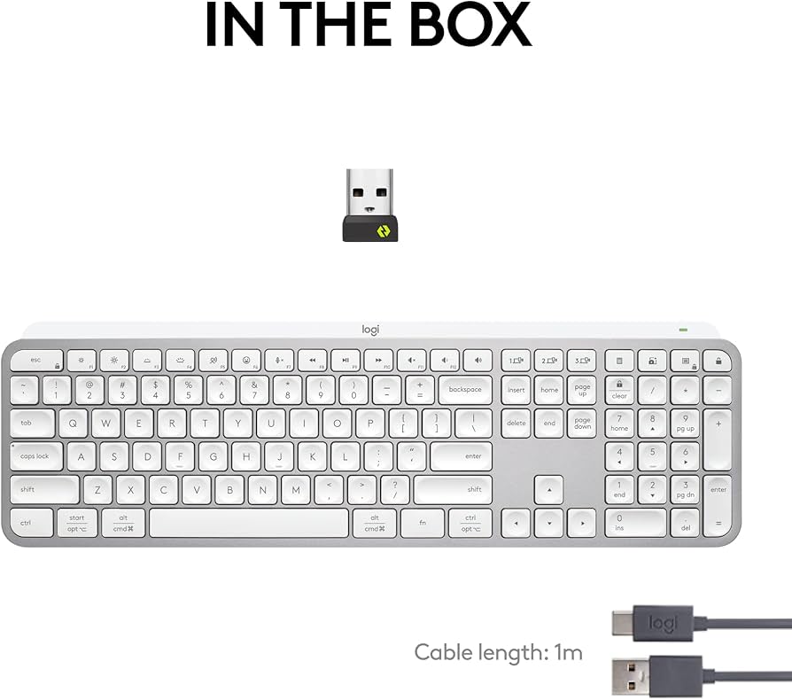 Amazon.com: Logitech MX Keys S Wireless Keyboard, Pale Grey