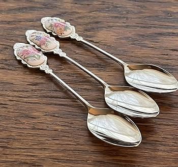 Amazon.co.jp: ノーブランド品花柄スプーン 3本 ピンク系のお花昭和