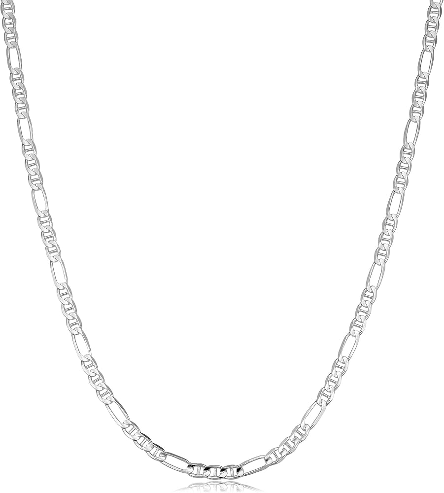 Verona Jewelers 925 Sterling Silver Necklace Figarucci, 3MM 4MM