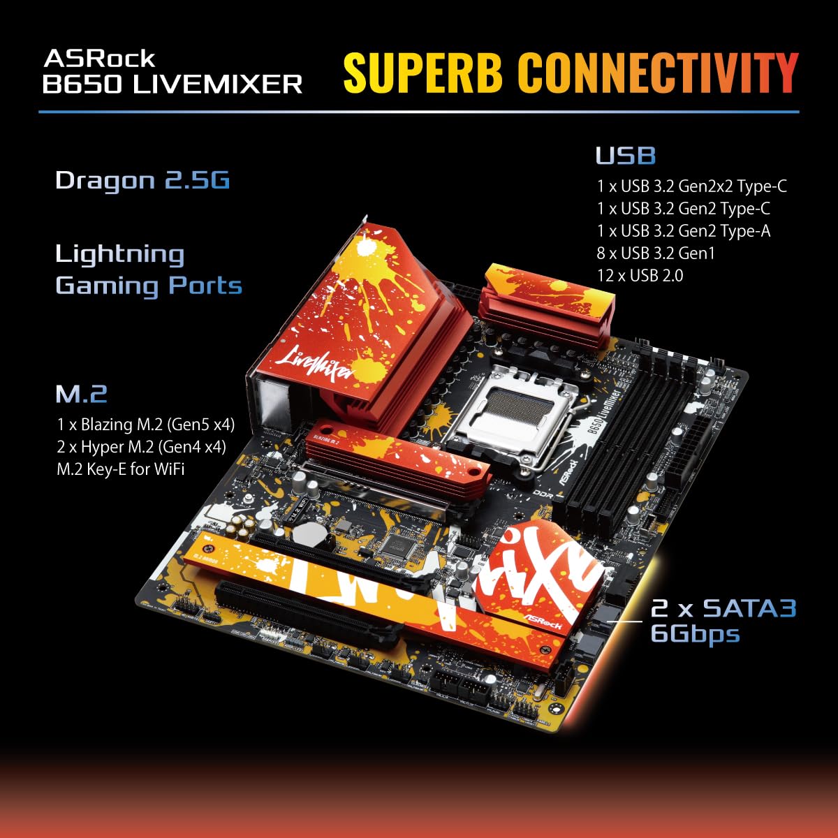 Amazon | ASRock マザーボード B650 LiveMixer AMD Ryzen 7000